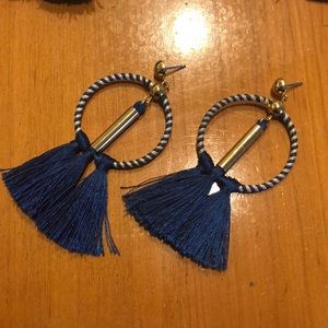 J Crew Blue Tassel Earrings